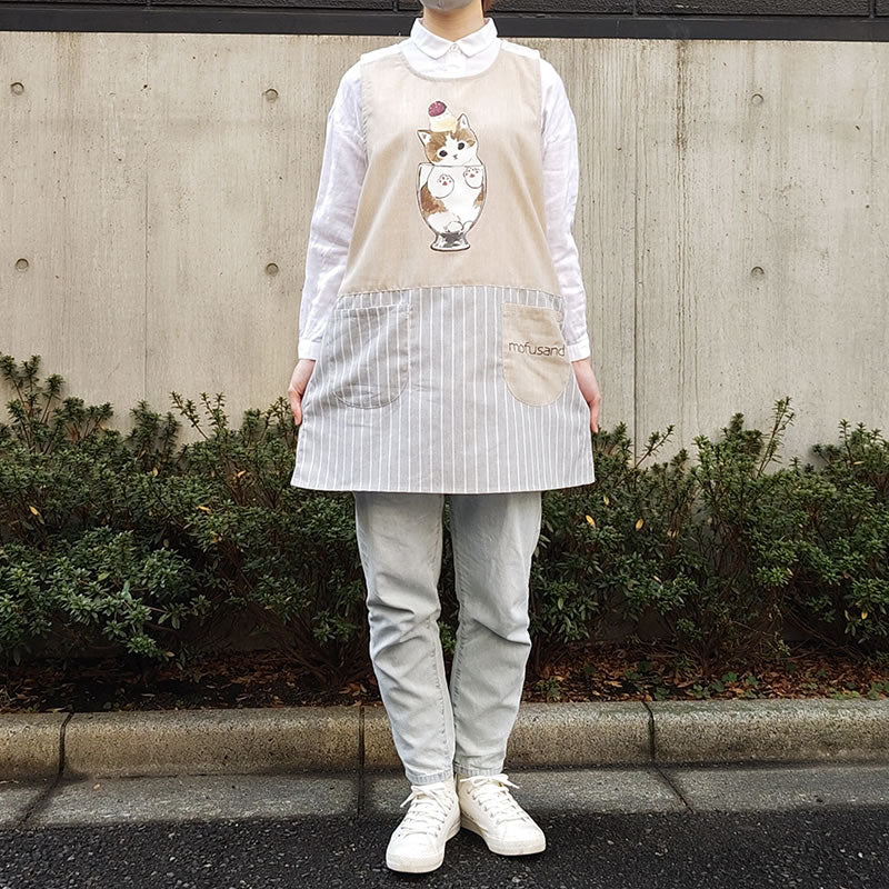 mofusand Apron (parfait Nyan gray)