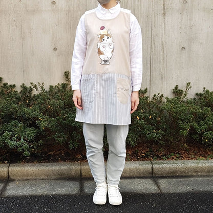 mofusand Apron (parfait Nyan gray)