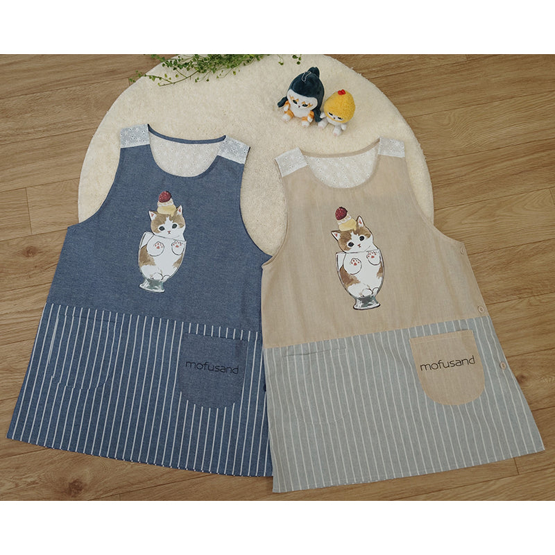 mofusand Apron (parfait Nyan gray)