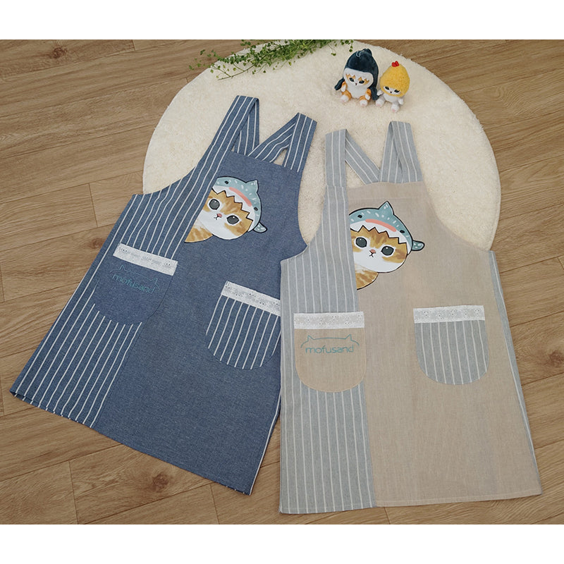 mofusand エプロン(ジンベエザメにゃん ネイビー)