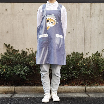 mofusand エプロン(ジンベエザメにゃん ネイビー)