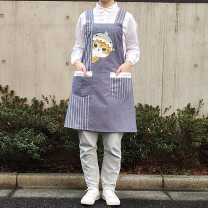 mofusand エプロン(ジンベエザメにゃん ネイビー)