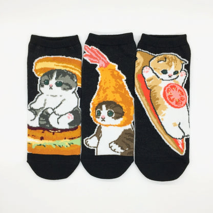 mofusand Men's 3P socks (food)