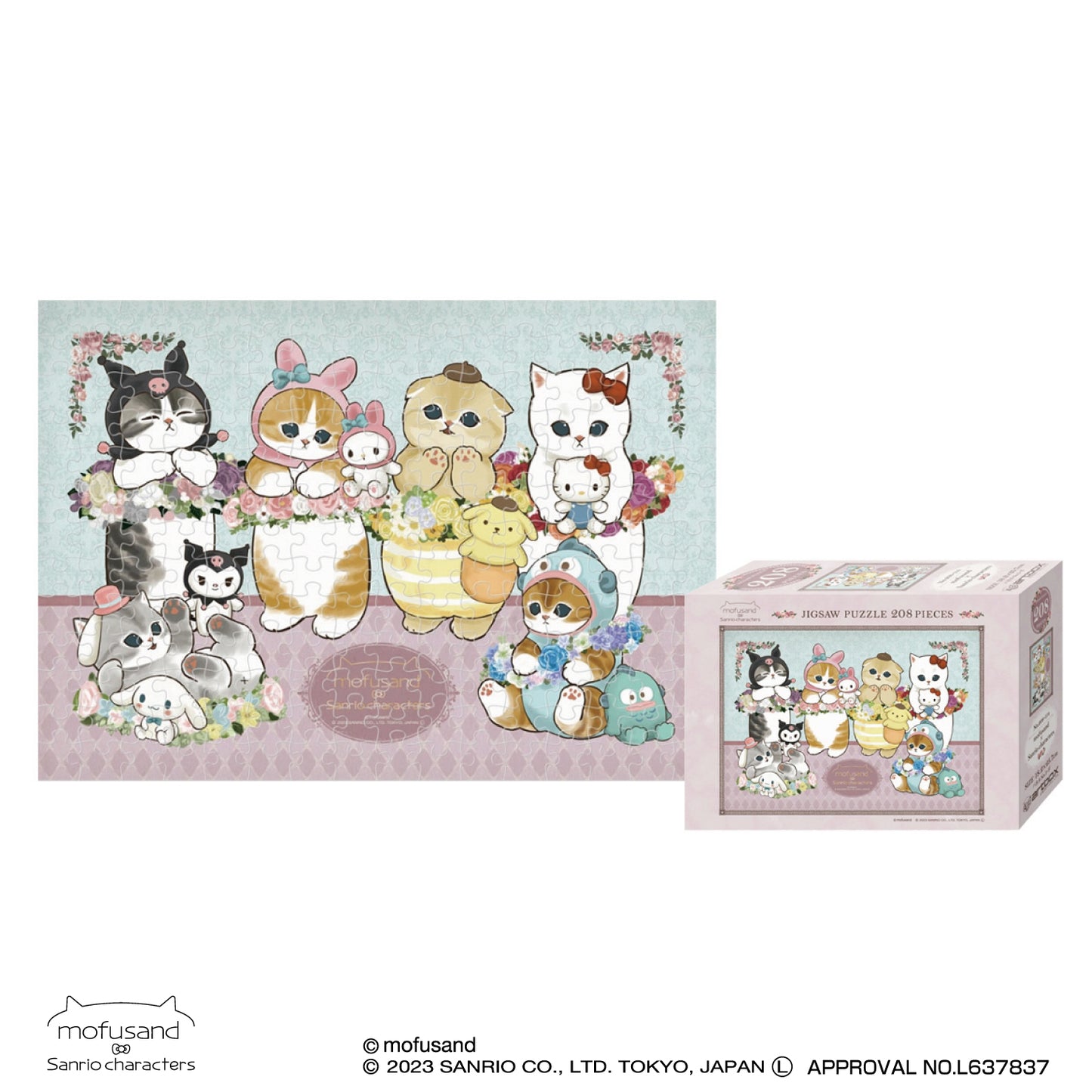 mofusand× Sanrio Characters 208 Peace Jig Saupuzzle (No.208-114) mofusand× Sanrio Characters)
