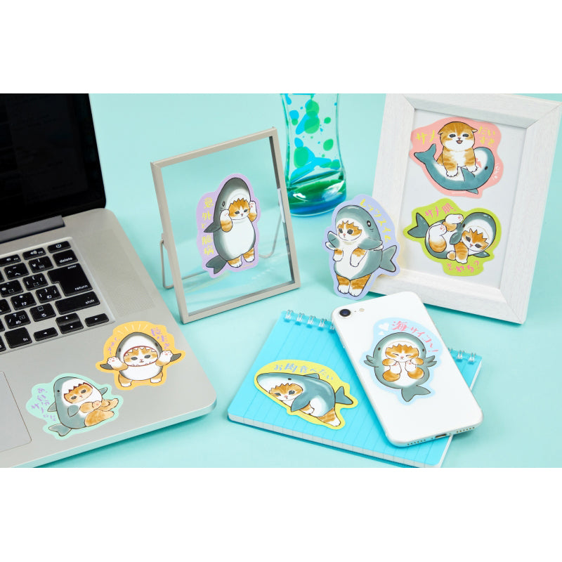 mofusand サメにゃんたちの スマホに貼れるサイズのステッカー(長生きします！)