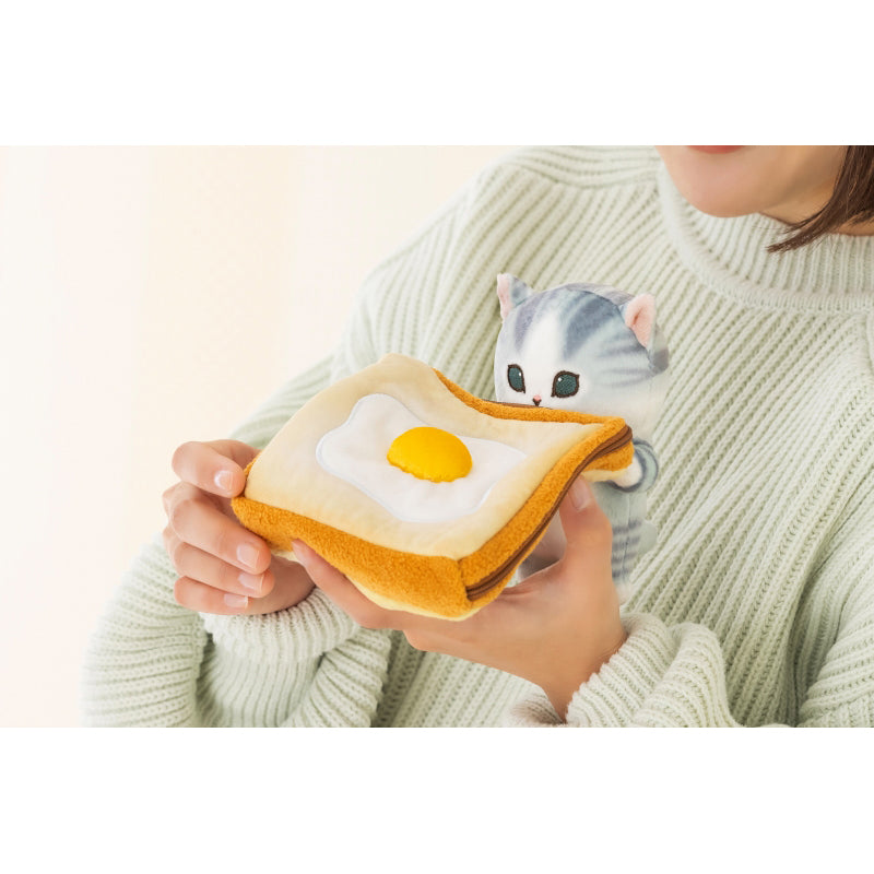 mofusand Plush Pouch (Egg Toast Meow)