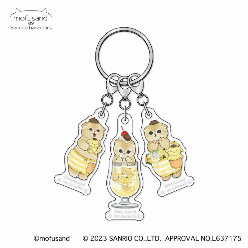 mofusand× Sanrio Characters 3 Acrylic Keychain (Pompompurin ×mofusand)