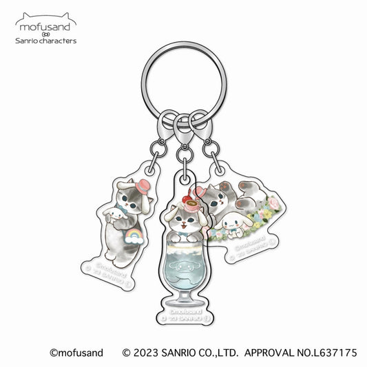 mofusand× Sanrio Characters 3 Acrylic Keychain (Cinnamolol ×mofusand)