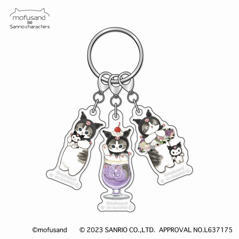mofusand× Sanrio Characters 3 Acrylic Keychain (Kuromi ×mofusand)
