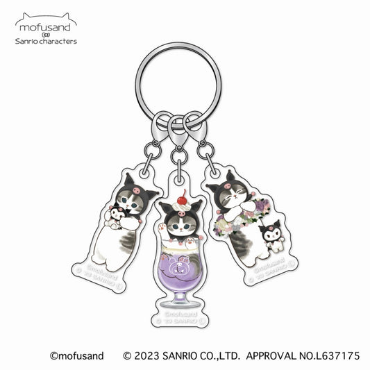 mofusand× Sanrio Characters 3 Acrylic Keychain (Kuromi ×mofusand)